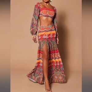 FN LUXE 2pc SKIRT AND CROP TOP